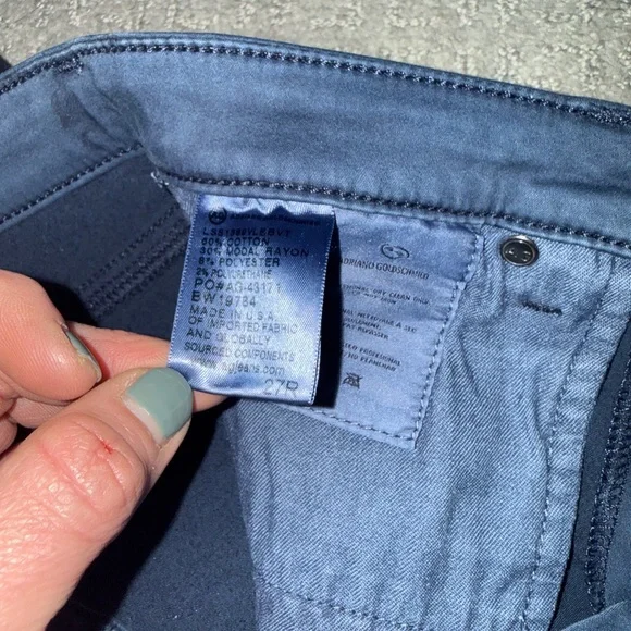 AG Jeans Women's Size 27 The Legging Ankle Navy Coated Canvas - Picture 7 of 7